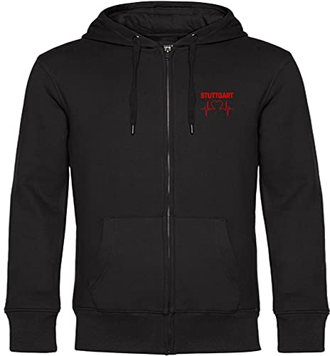 multifanshop Kapuzen Sweatshirt Jacke - Stuttgart - Herzschlag