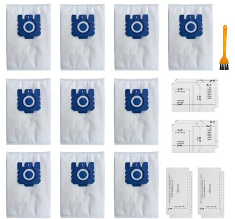 10 Stück Staubsaugerbeutel Ersatz für Miele GN 3D Staubsauger, Staubbeutel für Classic C1 Complete C1 C2 C3 S2 S5 S8 S400 Serie, mit 4 Motorfiltern, 4 Airclean Filter