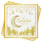 Ramadan Kareem Servietten, 40 Stück Eid Mubarak Ramadan Papierservietten Weiß Gold Stern Mond Eid Tisch Servietten Dekoration 33x33 cm