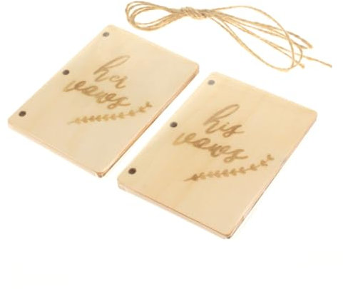 MAGICLULU Ehegelübde-Handbuch-Set 2 Sets Holz-kraftpapier Seine Gelübde Ihre Gelübde Notizbuch Kraftpapierblätter