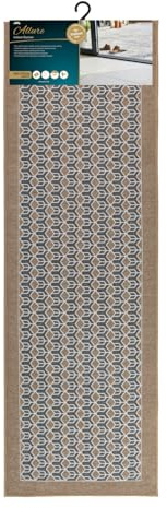 JVL Allure Machine Washable Entrance Runner Doormat, 50x150cm - Beige