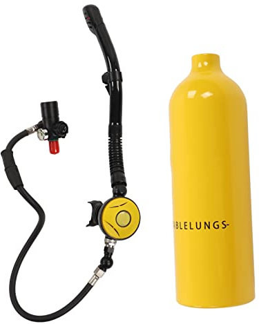 Yctze DideEP X4000PLUS Portable L Kit de Oxígeno para Principiantes con GLES de Buceo y Mochila ST - Negro Ligero (Botella Amarilla Cabeza Negra)