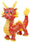 Dragon Chinois Peluche 8, 3 Pouces Traditionnel brodé PP Coton Dragon en Peluche avec Corde Suspendue Mignon de décoration Chinoise Festive Rouge