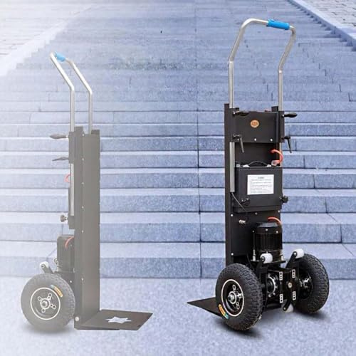 Elektrischer Treppensteiger, Handkarre zum Bewegen Schwerer Gegenstände, TragfäHigkeit (400 Kg), Abnehmbarem Akku, für einfaches Auf- und Absteigen von Treppen,001