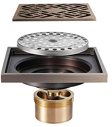 Desagüe de Ducha Cuadrado con Acabado Cromado, desagüe de baño de latón de 4 Pulgadas con Tapa extraíble para casa, Piscina, Hotel.