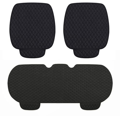 ZCCZQF Auto Sitzkissen für FIAT 500 500C Acciaio Porta, Sitzauflagen Vordersitze Auto Sitzauflagen Atmungsaktiv Autositzauflage Anti Rutsch Unterlage,A/Black