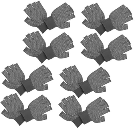 MOTHNUR 8 Paare Fingerlose Atmungsaktive Arbeitshandschuhe mit Rutschfestem Design Leichte Outdoor Handschuhe für Herren Damen Halbfinger Handschuhe für Präzise Arbeiten und Gartenarbeit