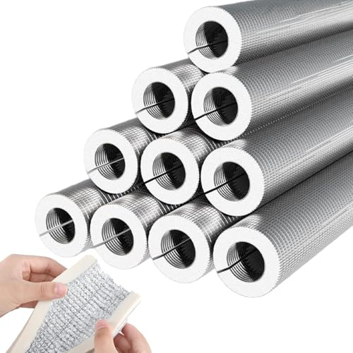 1 Artikel Selbstklebender Rohrisolierung Schaumstoff Rohr, Doppelseitige Aluminiumfolien-Isolierung Rohr für Warmwasserrohre-Isolierung von Solar Klimaanlagen-Rohrisolierung(52mmx20mmx95cm)