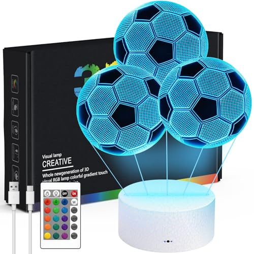 Fussball Geschenke Jungen, Adventskalender 16 Farbes Nachtlicht Kinder | Fernbedienung, Weihnachtsgeschenke Nikolaus Junge Geschenk 5 6 7 8 9 10 11 jahre Kinder Kinder Zimmer Home Decoration Lampe