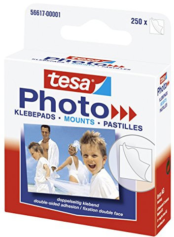 tesa Photo Klebepads - Beidseitig klebend zur Erstellung eines Fotobuches - 250 Stück