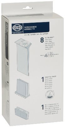 Sebo 6695ER Service-Box für airbelt K inkl. 8 Ultra-Bag Filtertüten 3-lagig, 1 Hospital-Grade-Filter und 1 Micro-Hygienefilter K, 37x17x10