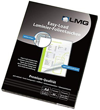 LMG Laminating Pouches Glossy for A4 80 Micron Pack of 100