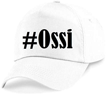 Reifen-Markt Base Cap Hashtag #Ossi Größe Uni Farbe Weiss Druck Schwarz