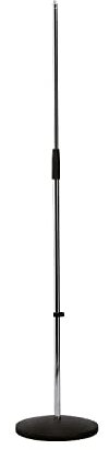 K&M 260/1 Mikrofonstativ verchromt – Solostativ mit Trittschalldämpfung - 87 - 157,5 cm ausziehbar – 3/8“ Gewindeanschluss
