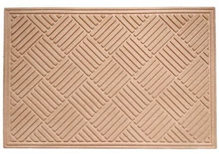 EHC Large Rubber Polypropylene Non Slip Indoors Outdoor Dust & Water Retaining Door Mat, 60 X 90cms - Beige