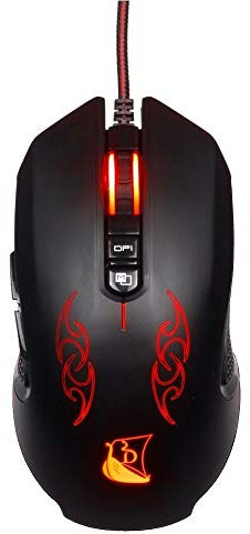 Konix Drakkar Souris Filaire Hœnir pour PC Gaming - 8 Boutons - Fréquence 1 000 Hz - Résolution 3 200 DPI - Rétroéclairage 4 Couleurs