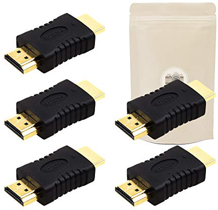5x Adattatore accoppiatore HDMI maschio/maschio - Connettore placcato oro compatibile Full HD TV 1080p 4K 2K 3D PC - Adaptout marca francese