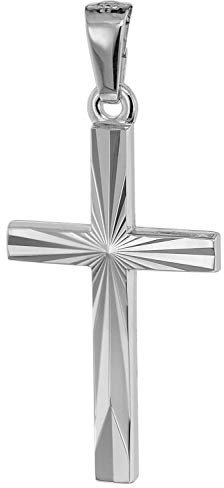 trendor Kreuz-Anhänger 22 mm Weißgold 585 (14 Karat) Damen und Herren Anhänger Gold, modischer Kreuzanhänger, Geschenkidee, eleganter Schmuck aus Echtgold 75647