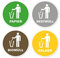 Aufkleber Recycling Mülltrennung Bio Altpapier Gelbe Tonne Restmüll Hinweis Schild Vinyl Sticker Wetterfest