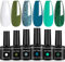 Senvenski Rainbow Jelly Gel Nail Polish Kit - Glass Neon Transparent Clear Colours with Sheer Finish Pink Red Yellow Blue Green Purple | Vegan Nail Art Kit Gift for Women Manicure Salon DIY(BT6-004)