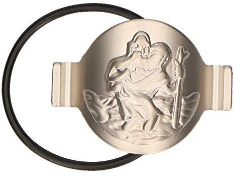 Butzon & Bercker Fahrrad-Plakette Christopherus - Metallplakette mit Gummiring – christliches Geschenk zur Einschulung, Geburtstag oder Weihnachten für Schulkinder & Erwachsene