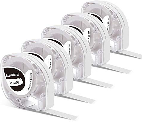 Goknu Etikettenband 12mm X 4m Schwarz Auf Weiß Etiketten, Kompatibel mit Phomemo P12/P12-Pro/LT12 Etikettiergerät Selbstklebend