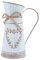 Cabilock Vintage Blumenvase Herz Milchkanne Eisen Blumentopf Shabby Chic Deko Landhaus Vase Rustikal Blumeneimer Metall Eimer Übertopf Kaktus Topf für Valentinstag Balkon Wohnzimmer Tischdeko