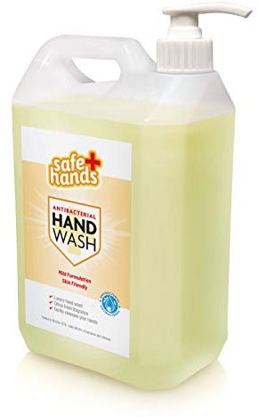 Safe Hands | Hand Wash Liquid Soap | Citrus Fragrance | 5 Litre With Pump | Antibacterial & Antiviral | Cleans and Protects Hands | Kind to Skin | Tested & Certified