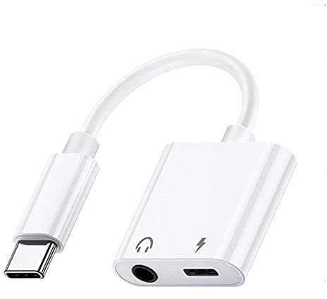 Adaptador USB C a Jack 3,5 mm, cargador de auriculares tipo C 2 en 1 convertidor auxiliar de audio conector de carga cable auxiliar fuente de alimentación, para samsung, huawei, honor, ipad 2022-2018