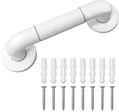 Haltegriffe für Senioren Duschgriff Rutschfester Badewannengriff WC Haltegriff Dusche Wandgriff Edelstahl Haltegriff Länge 30cm Wannengriff mit Leuchtringen Bad-Griffe Weiß für Dusche,Bad,Badewanne,WC