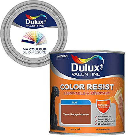 Ma Couleur Sur-Mesure par Dulux Valentine – Peinture Intérieure Murs, Plafonds, Boiseries - Palette expressive, Pièce à Vivre Mat, Terre Rouge Intense, 0,5 L