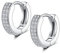 Kleine Silber Creolen Ohrringe für Damen Herren | 925 Sterling Silber Post Doppel-Reihe 5A Zirkonia Huggie Creolen Knorpel Helix Ohrringe, Piercings Schmuck (8mm)