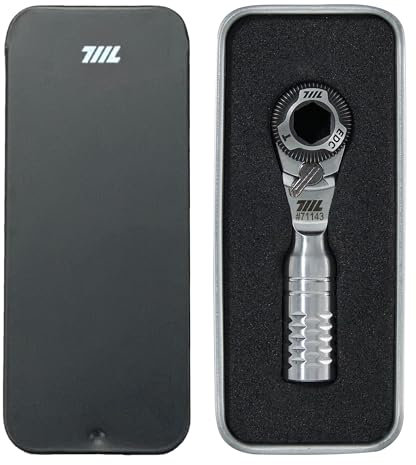 711L Mini chiave a cricchetto TG, una delle più piccole chiavi a cricchetto da 1/4 EDC per spazi ristretti, in acciaio inox, per punte a doppia estremità