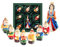 Krebs Glas Lauscha - Weihnachtsdekoration/Christbaumschmuck aus Glas - Märchenset Schneewittchen und die 7 Zwerge - 8 Stück - Größe: 7-11cm - Multicolor + GRATIS 3er Set Sticker