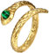 JewelryWe Schmuck Schlangen Ring Damen Schlangenring mit Kristalle Verstellbarer Offener Ring Geschenk für Frau Mädchen Gold
