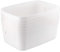 JEUIHAU 6 Pack Rectangular White Plastic Storage Baskets - Large, 30x20x12cm with Handles, Organiser for Cupboard, Bathroom, Office