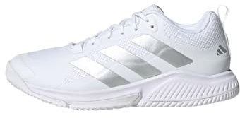 adidas Women's Court Team Bounce 2.0 Shoes, Cloud White/Silver Metallic/Grey One, 4.5 UK