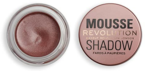 Makeup Revolution Mousse Shadow, cremige Farbe für Wangen & Augen, aufgeschlagene, leichte Formel, Creme-zu-Pulver, Amber Bronze, 4g