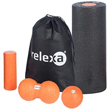 Relexa Faszien Starter Set 5-teilig comfort Rolle; Faszienrollen/Faszienbälle für Verspannungen & Verklebungen; zur Selbstmassage aller Muskeln