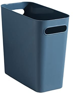 rongweiwang Bote de Basura Delgado sin Tapa Papelera Contenedor de Basura Baño Dormitorio Gabinete de Cocina Artículos de tocador Papelera de Almacenamiento, Azul