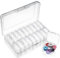 ilauke 19 Stücke Plastik Aufbewahrungsbox Klein, 18 Stück Mini Transparent Aufbewahrungsbox Behälter und 1 Groß Aufbewahrungsbox für die Aufbewahrung von Basteln, Nähwerkzeugen, Schmuck und Zubehör