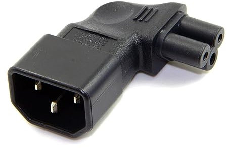chenyang IEC 320 C14 Socket to C5 Mickey Mouse Plug AC Power 90 Degree Right Angled Converter Adapter