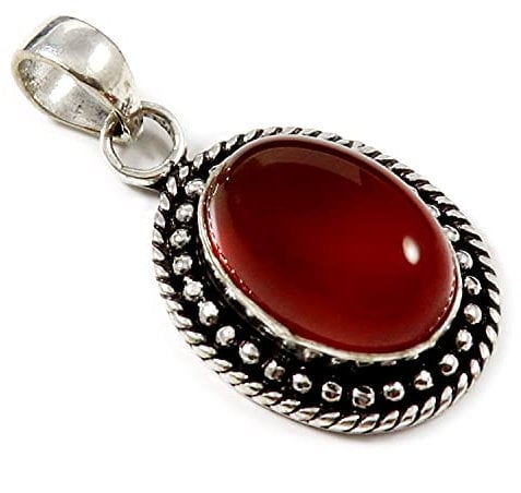 SILVERNROCK 925 Sterling Silber Anhänger Karneol Naturedelstein Schmuck EPG04G