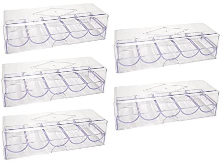 Kleagary Poker-Chip-Rack Aus Durchsichtigem Acryl mit Deckel/Casino-Chip-Tablett mit Deckel, für Je 100 Chips