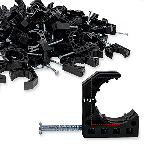 D.N. Group Enterprise Inc. 1/2 J-Hook Pipe Clamps, Black (Pack of 25)