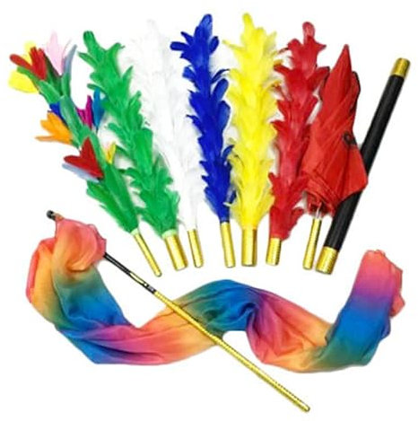 Federstäbchen Variation Zaubertricks Feder Blume zu Regenschirm/Blumenstrauß/Flaggenproduktion Magier Bühne Gimmicks Illusionen Mentalismus Komödie Requisiten