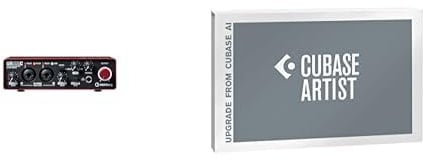 Steinberg UR22C USB 3.0 Audio-Interface + Cubase Artist 13 Upgrade von Cubase AI 12/13 (für Studioanwendungen und Homerecording, inkl. Cubasis LE und Steinberg Plus Software-Paket), Red
