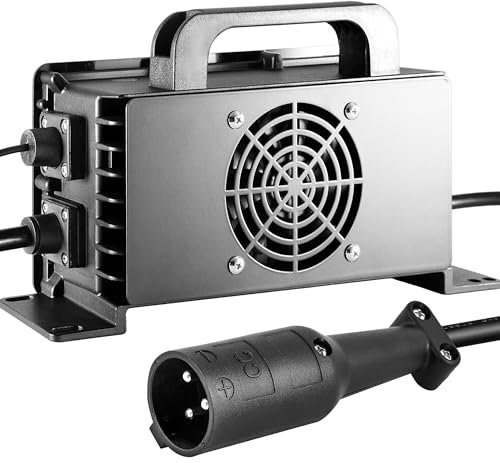 Eliumsync Chargeur de batterie au plomb 1400 W 48 V 15 A 3 broches pour voiturettes de golf