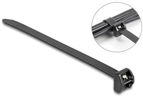 DeLOCK Kabelbinder mit Metallzunge L 457 x B 12,7 mm 10 Stück schwarz