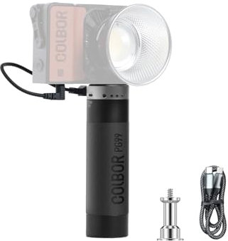Batteria Grip,COLBOR PG99 98Wh Supporto Impugnatura di Alimentazione 14.8V D-Tap in/Out per Luci Serie W60/W100 e uscita USBC 100W per Dispositivi Elettronici,Impugnatura-Batteria-Grip-Dtap-Typec